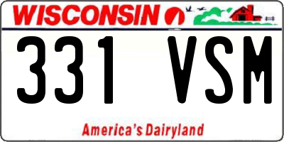 WI license plate 331VSM