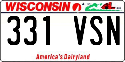 WI license plate 331VSN