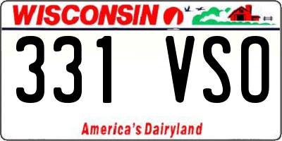WI license plate 331VSO