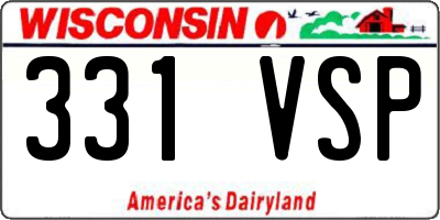 WI license plate 331VSP