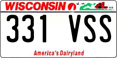 WI license plate 331VSS