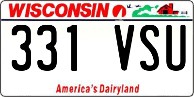 WI license plate 331VSU