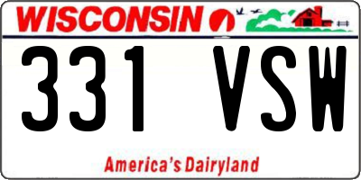 WI license plate 331VSW