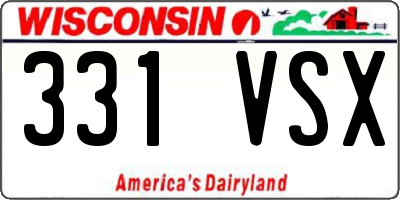 WI license plate 331VSX