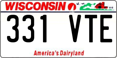 WI license plate 331VTE