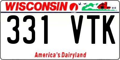WI license plate 331VTK