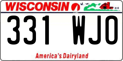 WI license plate 331WJO