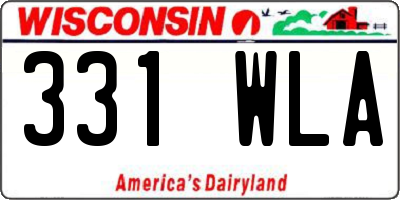 WI license plate 331WLA