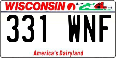 WI license plate 331WNF