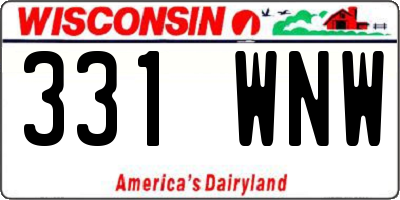 WI license plate 331WNW