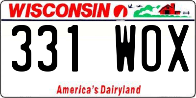 WI license plate 331WOX