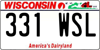 WI license plate 331WSL