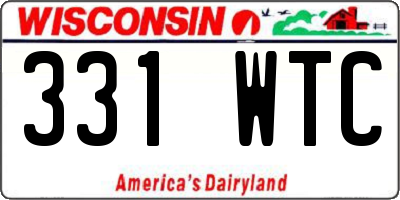 WI license plate 331WTC