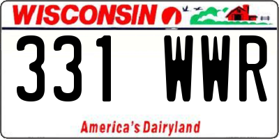 WI license plate 331WWR