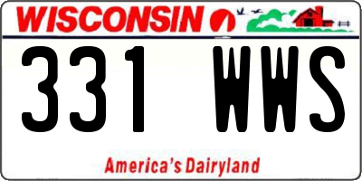 WI license plate 331WWS