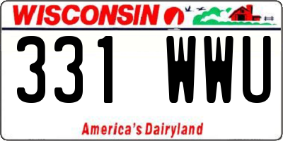 WI license plate 331WWU