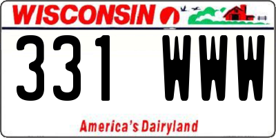 WI license plate 331WWW