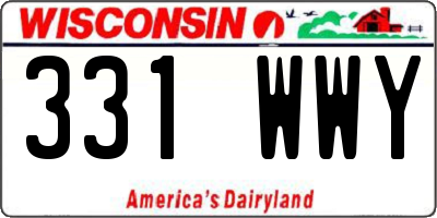 WI license plate 331WWY