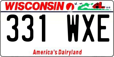 WI license plate 331WXE