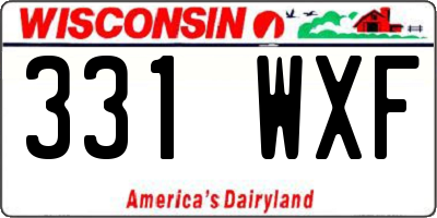 WI license plate 331WXF