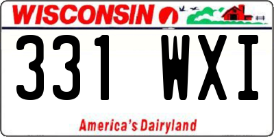 WI license plate 331WXI