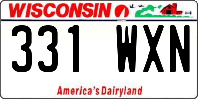 WI license plate 331WXN