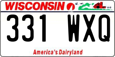 WI license plate 331WXQ