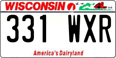 WI license plate 331WXR