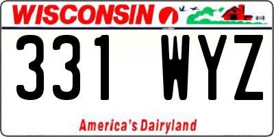 WI license plate 331WYZ