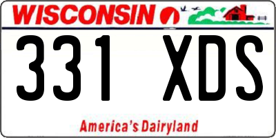 WI license plate 331XDS