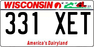 WI license plate 331XET