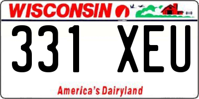 WI license plate 331XEU