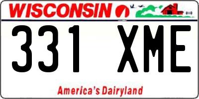 WI license plate 331XME