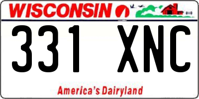 WI license plate 331XNC