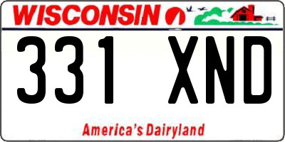 WI license plate 331XND