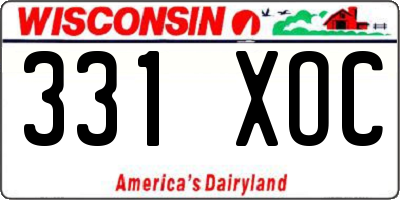 WI license plate 331XOC