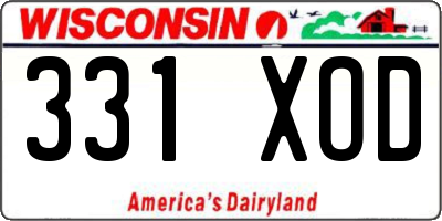 WI license plate 331XOD