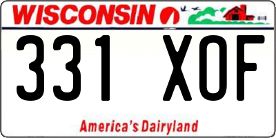 WI license plate 331XOF
