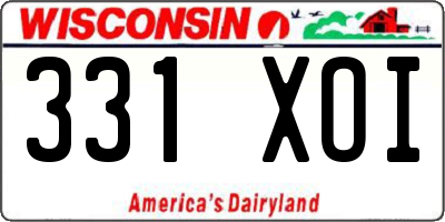 WI license plate 331XOI