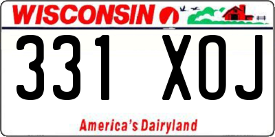 WI license plate 331XOJ