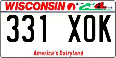 WI license plate 331XOK