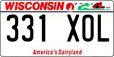 WI license plate 331XOL