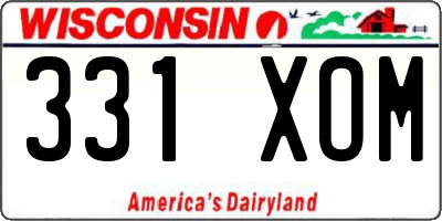 WI license plate 331XOM