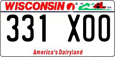 WI license plate 331XOO
