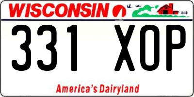 WI license plate 331XOP