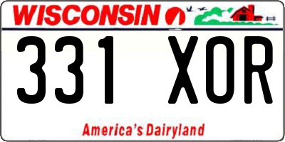 WI license plate 331XOR