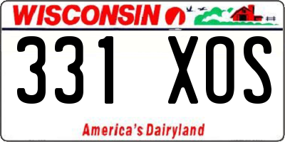 WI license plate 331XOS