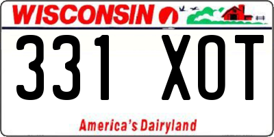 WI license plate 331XOT