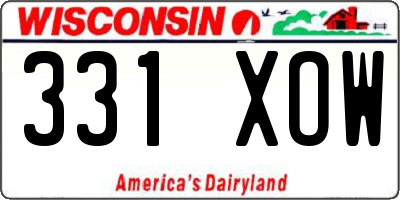 WI license plate 331XOW