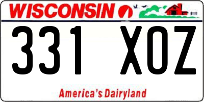 WI license plate 331XOZ